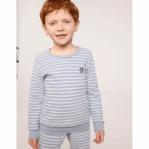 Kinderpyjama Badstof - Soft Blue Stripes - Petit Bateau