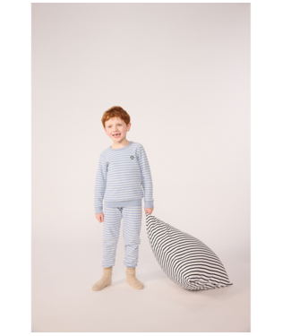 Kinderpyjama Badstof - Soft Blue Stripes - Petit Bateau Kinderpyjama Badstof - Soft Blue Stripes - Petit Bateau