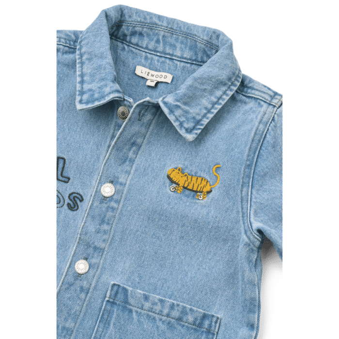 Kinsley Placement Denim Overshirt - Cool kids / Light blue denim - Liewood Kinsley Placement Denim Overshirt - Cool kids / Light blue denim - Liewood