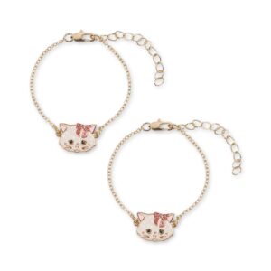 Kitty Bestie Bracelets 2 Pcs - Gold - Konges Slojd