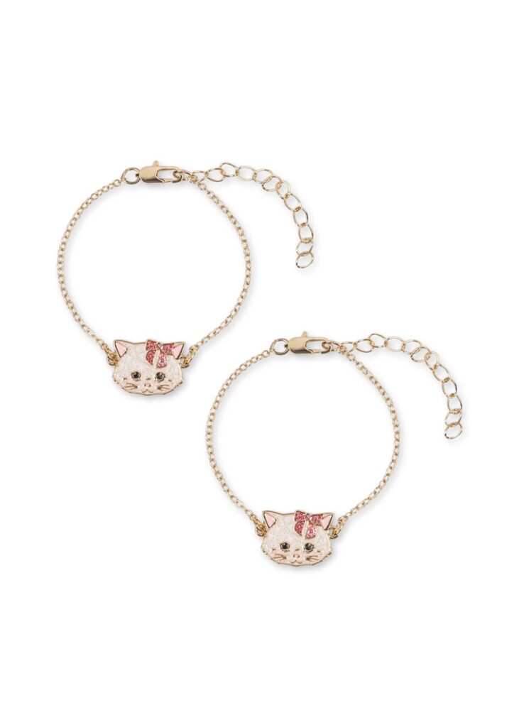 Kitty Bestie Bracelets 2 Pcs - Gold - Konges Slojd