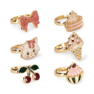 Kitty Sweets Ring Set 6 Pcs - Gold - Konges Slojd