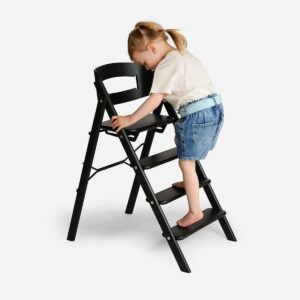 Klapp Foldable High Chair - Black Premium Oak - KAOS Klapp Foldable High Chair - Black Premium Oak - KAOS