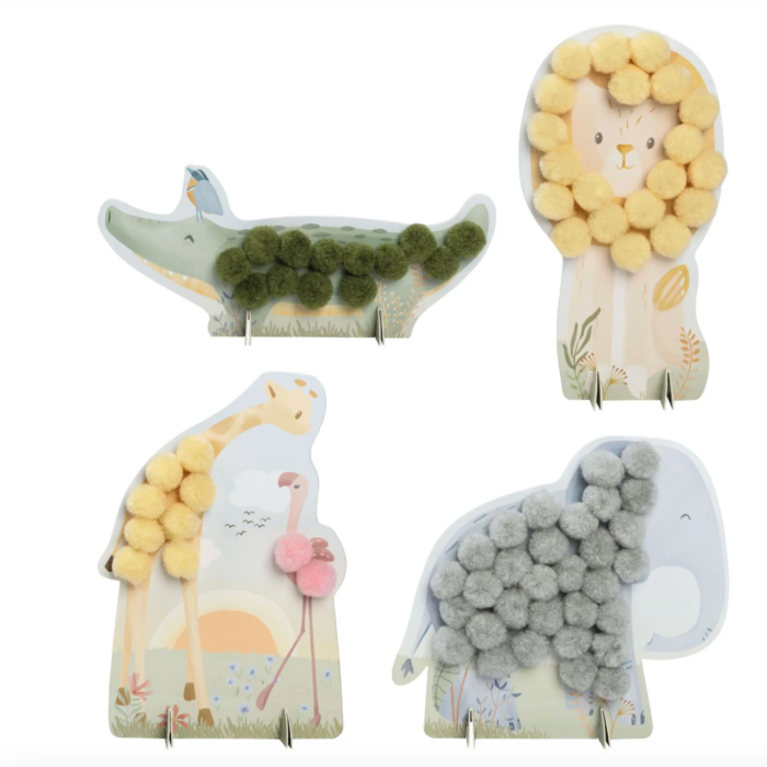 Knutselset Pompom - Safari - Little Dutch
