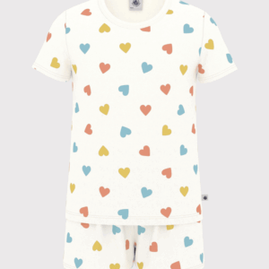 Korte Katoenen Pyjama - Multi Hartjes - Petit Bateau