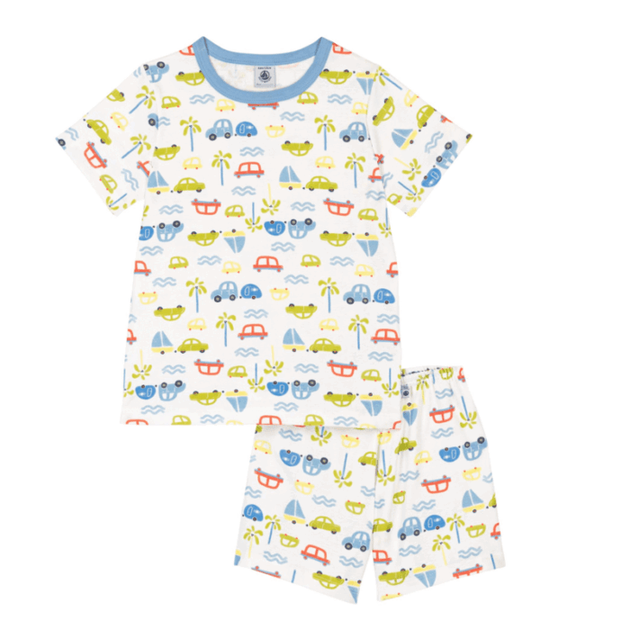 Korte Katoenen Pyjama uit 2 stuks - Autootjesprint - Petit Bateau