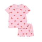 Korte Katoenen Pyjama uit 2 stuks - Hartjesprint - Petit Bateau