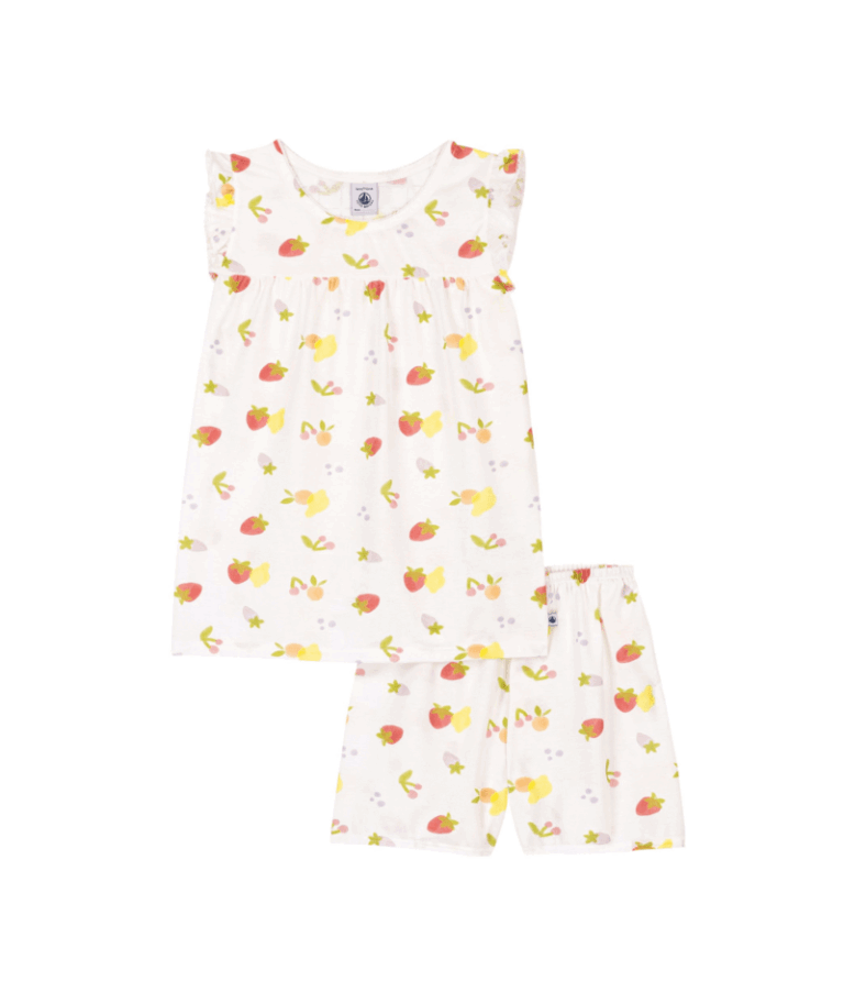 Korte Katoenen Pyjama uit 2 stuks - Vruchtenprint - Petit Bateau