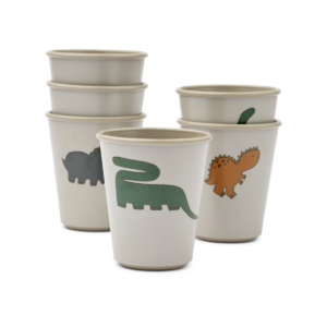 Lana Cup 6-Pack - Dinosaurs / Mist - Liewood Lana Cup 6-Pack - Dinosaurs / Mist - Liewood