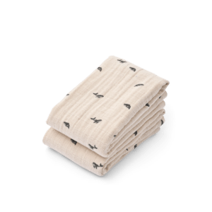 Lewis Muslin Cloth 2-Pack - Mini whale / Sandy - Liewood