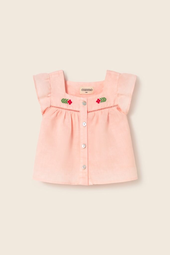 Linen Shirt Vivi - Cloud Pink - My Little Cozmo