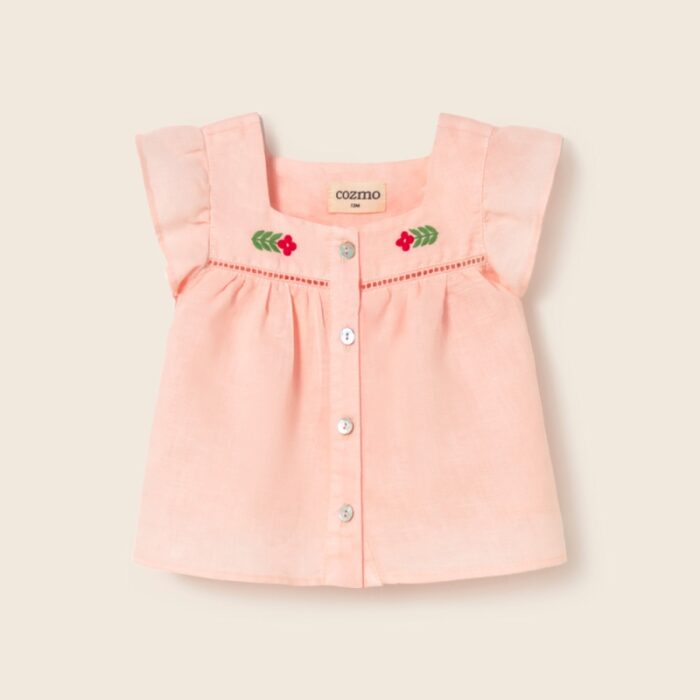 Linen Shirt Vivi - Cloud Pink - My Little Cozmo Linen Shirt Vivi - Cloud Pink - My Little Cozmo