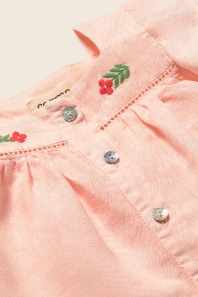 Linen Shirt Vivi - Cloud Pink - My Little Cozmo Linen Shirt Vivi - Cloud Pink - My Little Cozmo