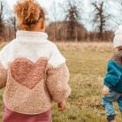 Little Teddy Heart Jacket - Cranberry - Elle & Rapha