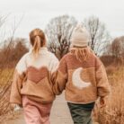 Little Teddy Heart Jacket - Cranberry - Elle & Rapha