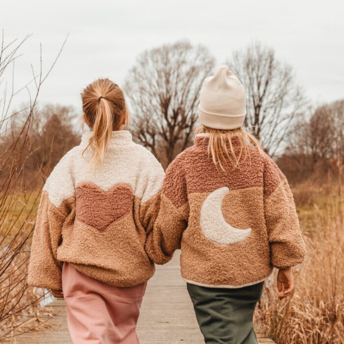 Little Teddy Heart Jacket - Cranberry - Elle & Rapha Little Teddy Heart Jacket - Cranberry - Elle & Rapha