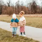 Little Teddy Heart Jacket - Cranberry - Elle & Rapha