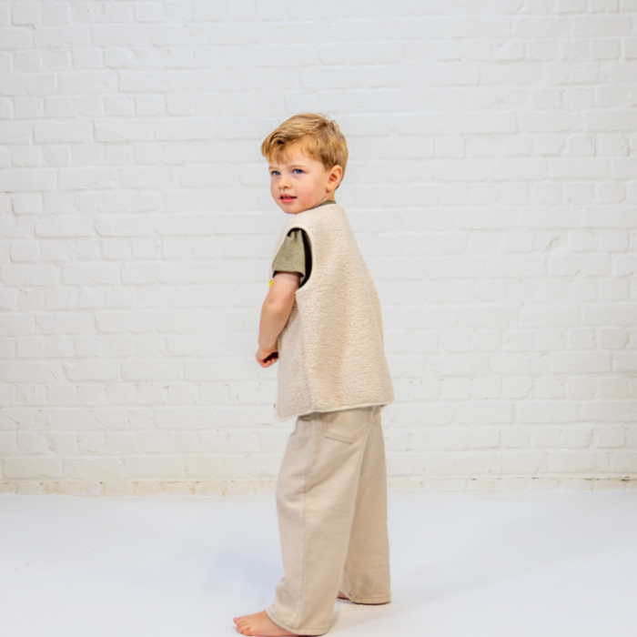 Little Teddy Moon Vest - Ecru - Elle & Rapha Little Teddy Moon Vest - Ecru - Elle & Rapha