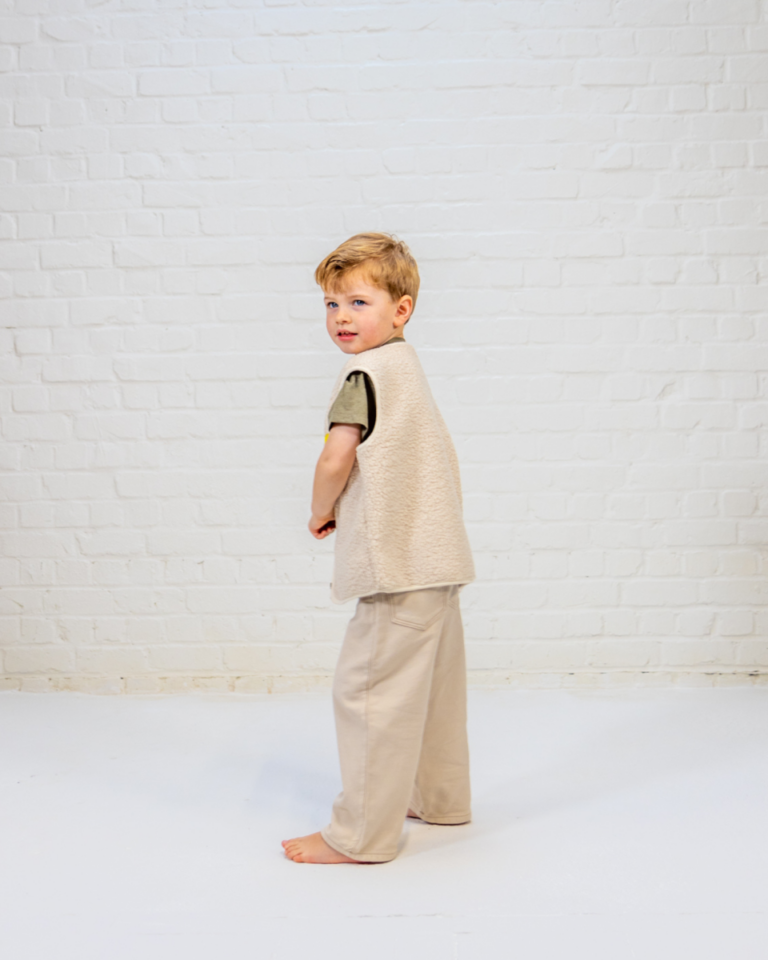Little Teddy Moon Vest - Ecru - Elle & Rapha