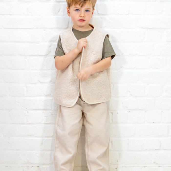 Little Teddy Moon Vest - Ecru - Elle & Rapha Little Teddy Moon Vest - Ecru - Elle & Rapha