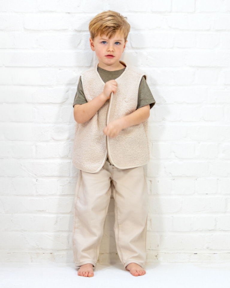 Little Teddy Moon Vest - Ecru - Elle & Rapha Little Teddy Moon Vest - Ecru - Elle & Rapha