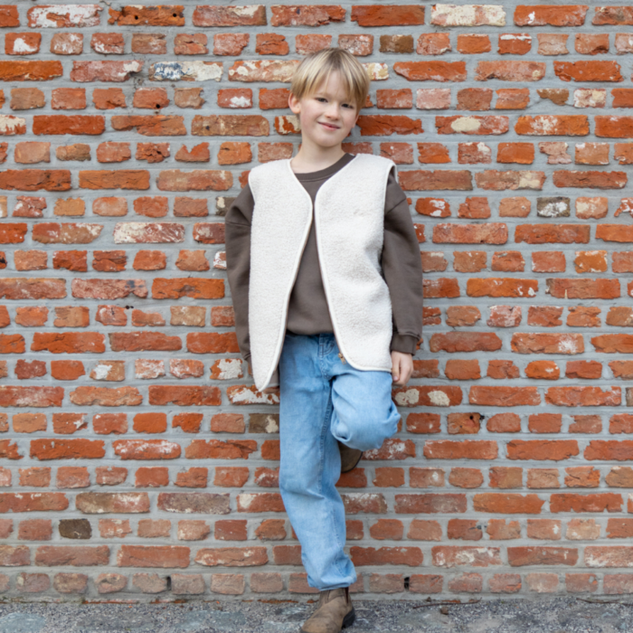 Little Teddy Moon Vest - Ecru - Elle & Rapha Little Teddy Moon Vest - Ecru - Elle & Rapha
