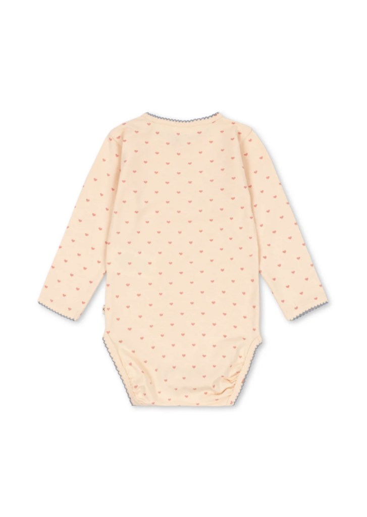 Longsleeve Newborn Body - Teddy Coeur - Konges Slojd Longsleeve Newborn Body - Teddy Coeur - Konges Slojd