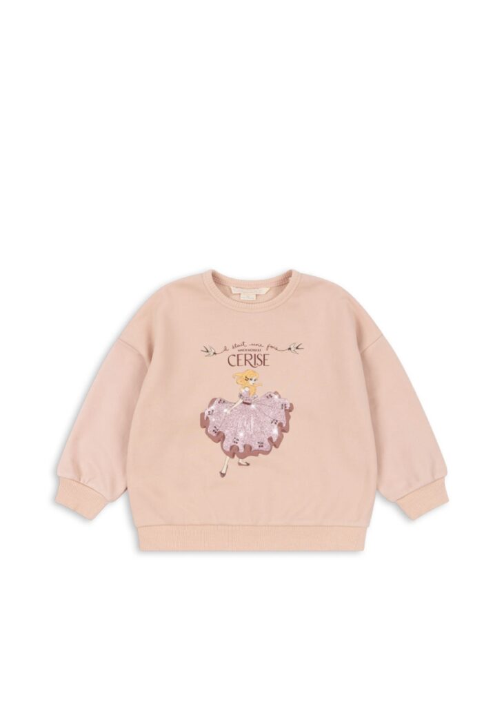 Lou Glitter Sweatshirt - Cameo Rose - Konges Slojd Lou Glitter Sweatshirt - Cameo Rose - Konges Slojd