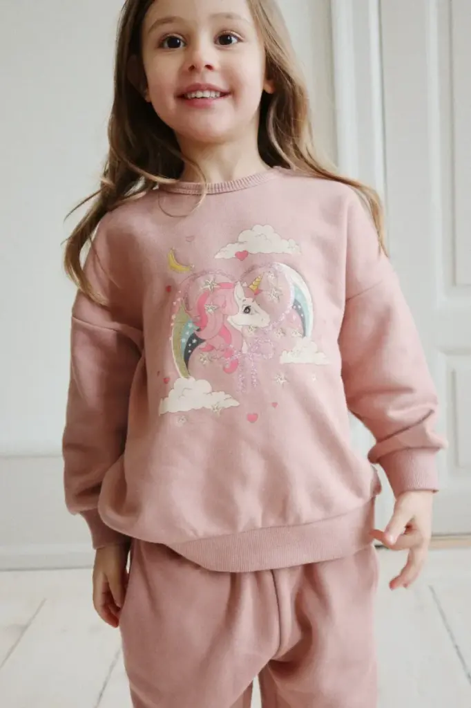 Lou Glitter Sweatshirt - Mahogany Rose - Konges Slojd
