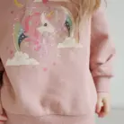 Lou Glitter Sweatshirt - Mahogany Rose - Konges Slojd