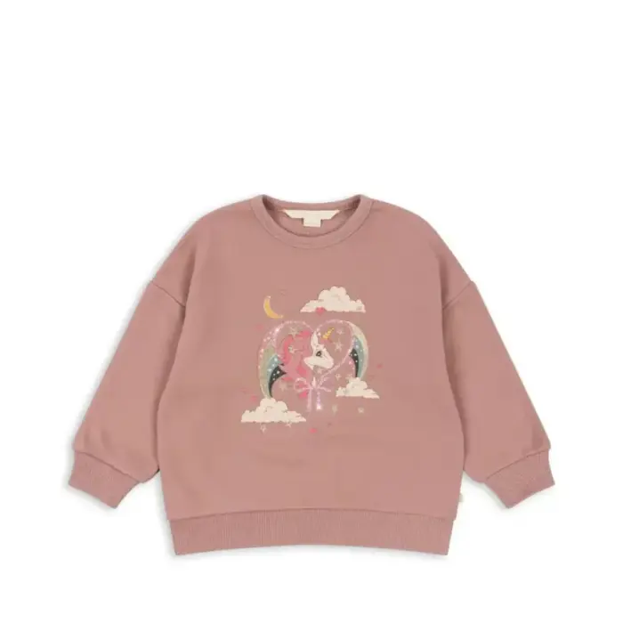 Lou Glitter Sweatshirt - Mahogany Rose - Konges Slojd