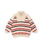 Lou Half Zip Sweat - Tangerine Stripe - Konges Slojd