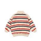 Lou Half Zip Sweat - Tangerine Stripe - Konges Slojd