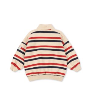 Lou Half Zip Sweat - Tangerine Stripe - Konges Slojd Lou Half Zip Sweat - Tangerine Stripe - Konges Slojd