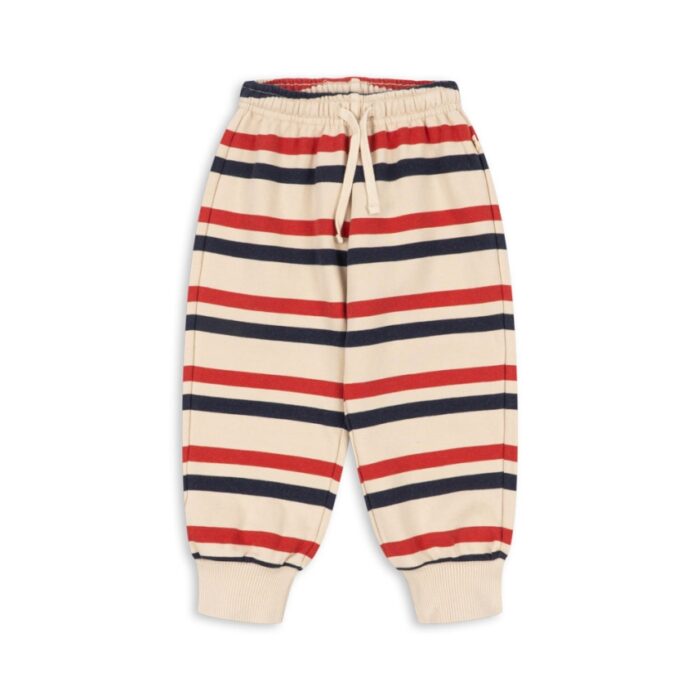 Lou Stripe Sweat Pants - Tangerine Stripe - Konges Slojd
