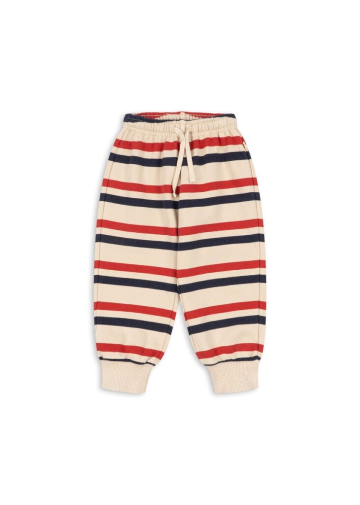 Lou Stripe Sweat Pants - Tangerine Stripe - Konges Slojd