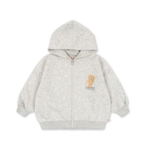 Lou Sweat Zip Hood - Grey Melange - Konges Slojd