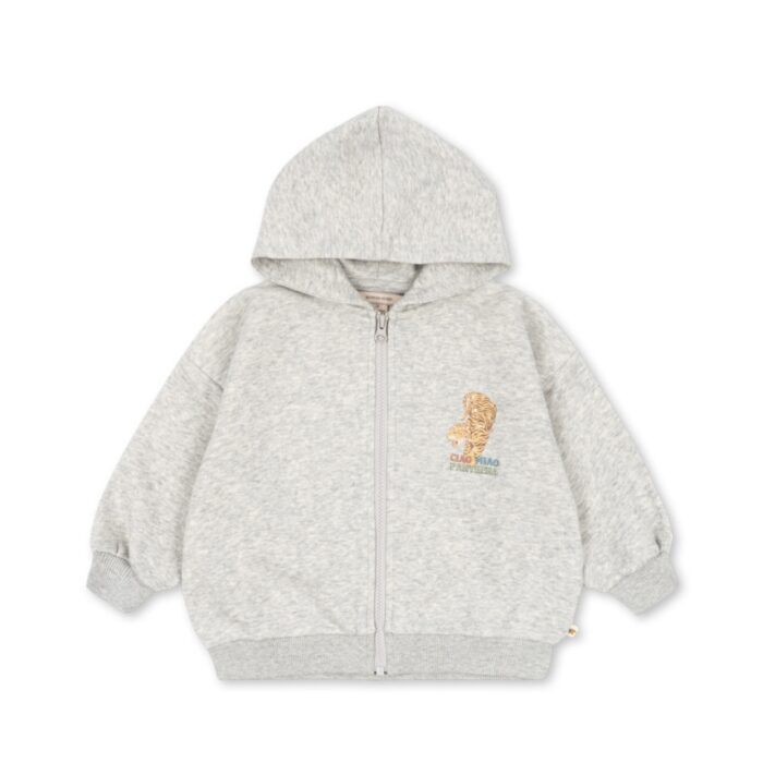 Lou Sweat Zip Hood - Grey Melange - Konges Slojd