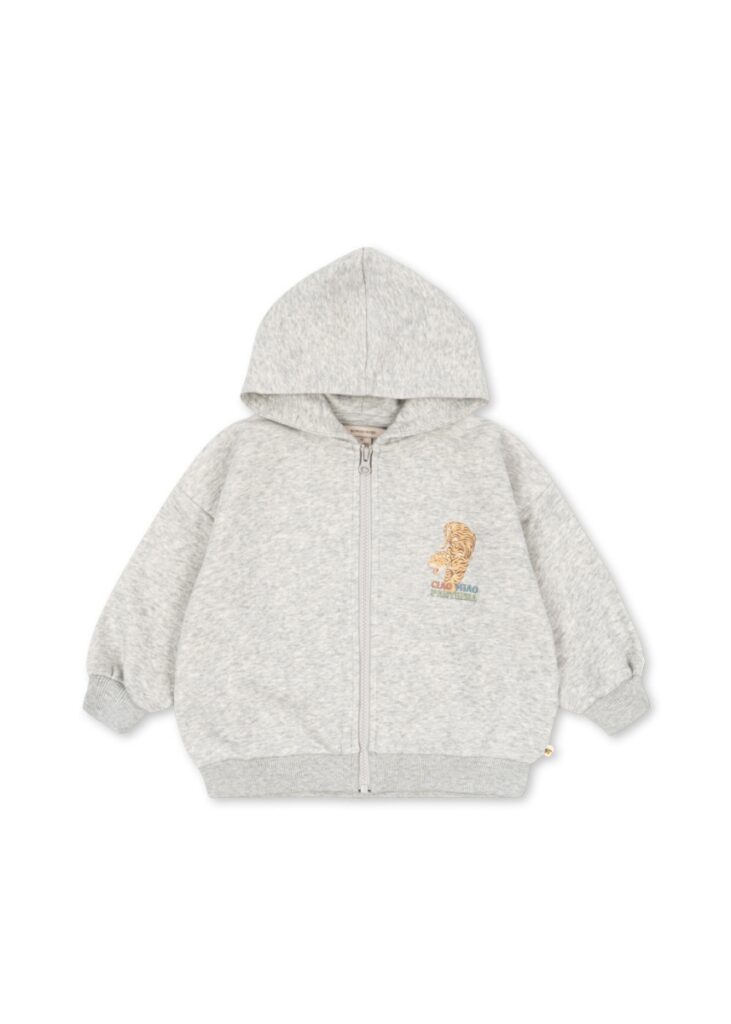 Lou Sweat Zip Hood - Grey Melange - Konges Slojd