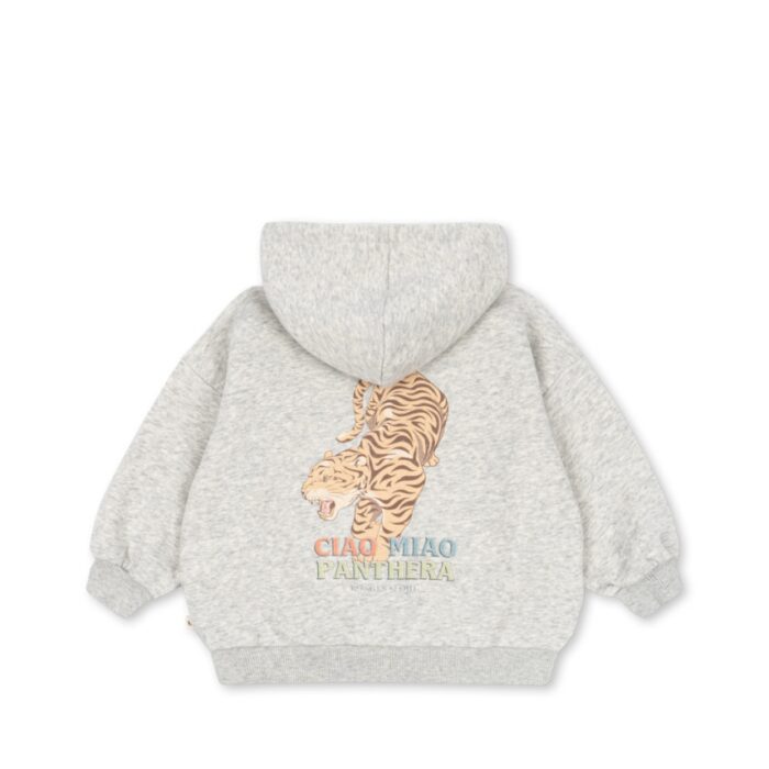 Lou Sweat Zip Hood - Grey Melange - Konges Slojd
