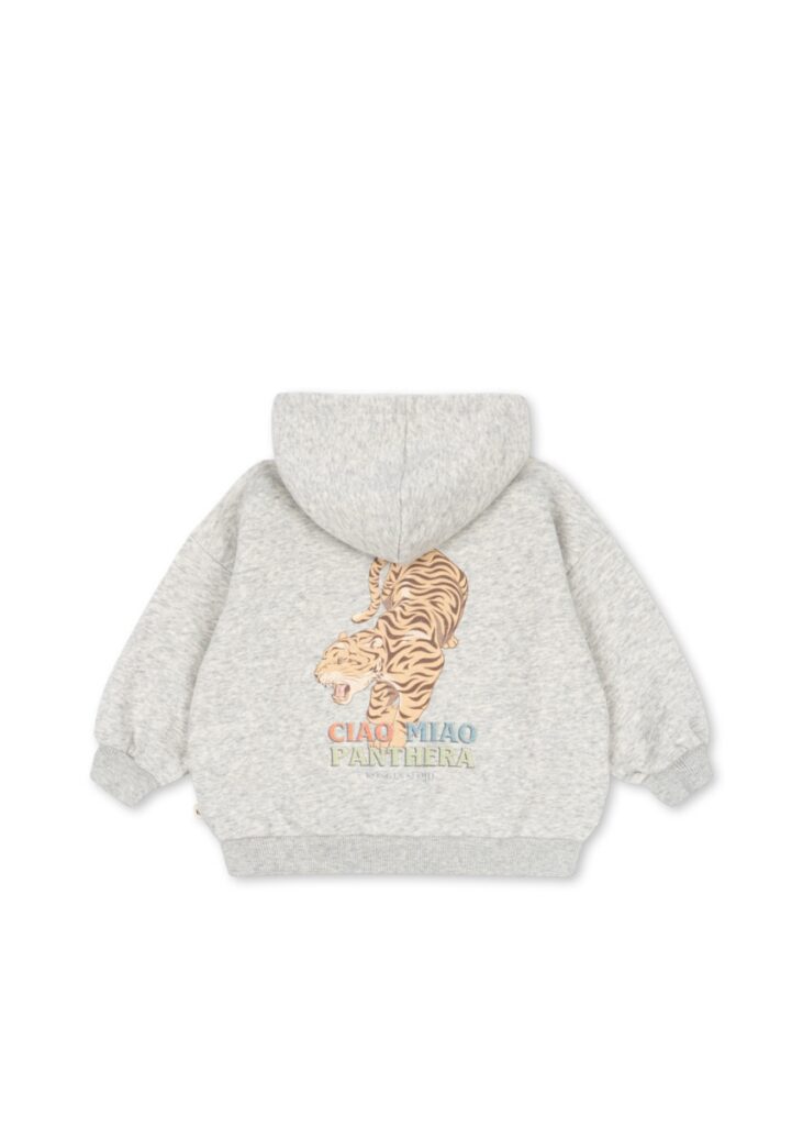 Lou Sweat Zip Hood - Grey Melange - Konges Slojd Lou Sweat Zip Hood - Grey Melange - Konges Slojd