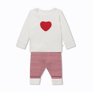 Love Heart & Stripe Pyjamas - Mori