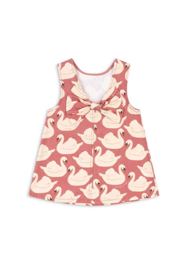 Magot Bow Dress - Swan Rose - Konges Slojd Magot Bow Dress - Swan Rose - Konges Slojd