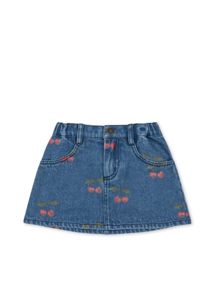 Magot Printed Skirt - Ma Grande Cerise Denim - Konges Slojd
