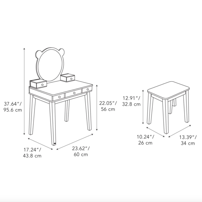 Make Up Tafel & Stoeltje - Tender Leaf
