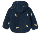 Mara Pile Jacket With Ears - Rocket / Classic navy / Embroidery - Liewood