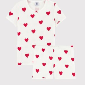 Meisjespyjama Kort - Hartjes - Petit Bateau