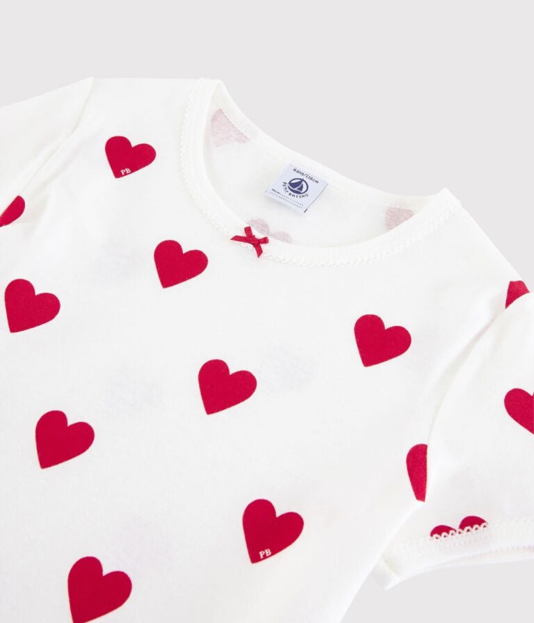 Meisjespyjama Kort - Hartjes - Petit Bateau