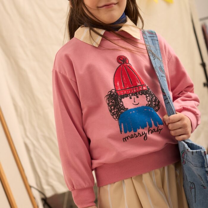 Messy hair sweatshirt - Pink - Weekend House Kids Messy hair sweatshirt - Pink - Weekend House Kids