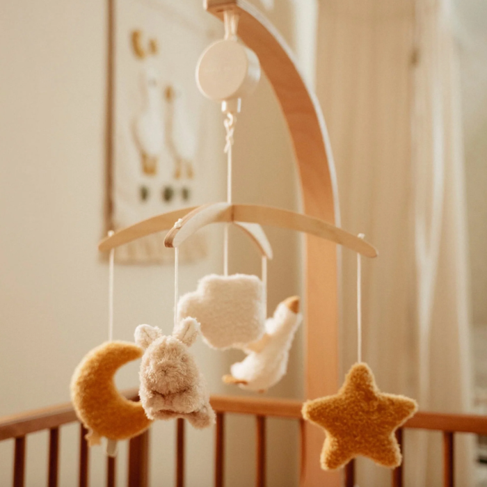 Mobieltje & mobieltjeshouder - Beige Newborn Natural - Little Dutch